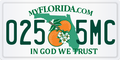 FL license plate 0255MC