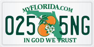 FL license plate 0255NG
