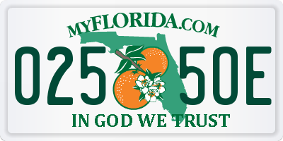 FL license plate 0255OE