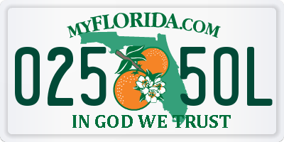 FL license plate 0255OL