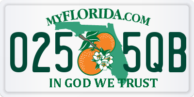FL license plate 0255QB