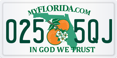 FL license plate 0255QJ