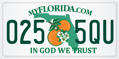 FL license plate 0255QU