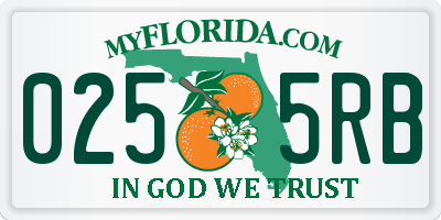 FL license plate 0255RB