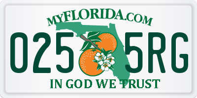 FL license plate 0255RG