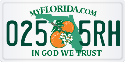 FL license plate 0255RH