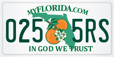 FL license plate 0255RS