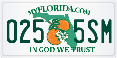 FL license plate 0255SM