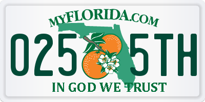 FL license plate 0255TH