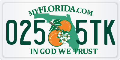 FL license plate 0255TK