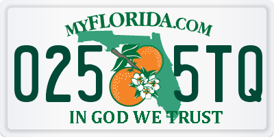 FL license plate 0255TQ