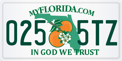 FL license plate 0255TZ