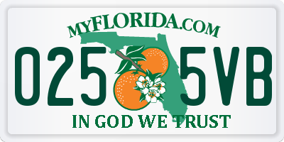 FL license plate 0255VB