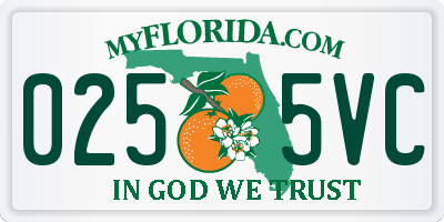 FL license plate 0255VC