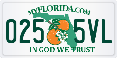 FL license plate 0255VL