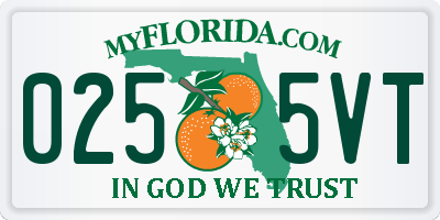 FL license plate 0255VT