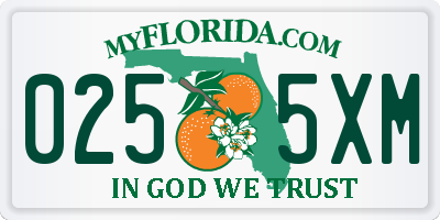 FL license plate 0255XM