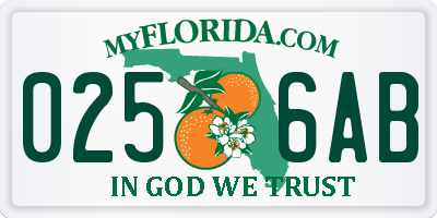 FL license plate 0256AB