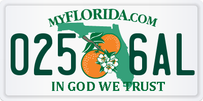 FL license plate 0256AL