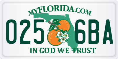 FL license plate 0256BA