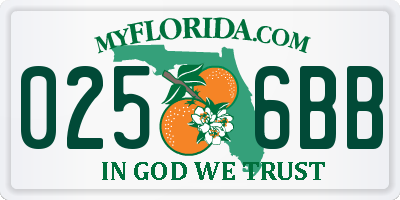 FL license plate 0256BB
