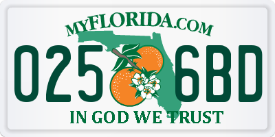 FL license plate 0256BD