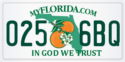 FL license plate 0256BQ