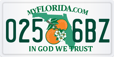 FL license plate 0256BZ