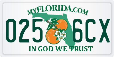 FL license plate 0256CX