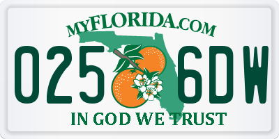 FL license plate 0256DW