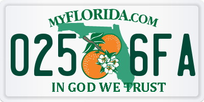 FL license plate 0256FA