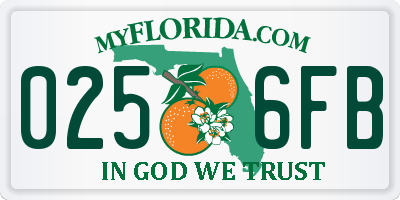 FL license plate 0256FB