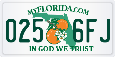 FL license plate 0256FJ