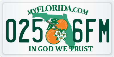 FL license plate 0256FM