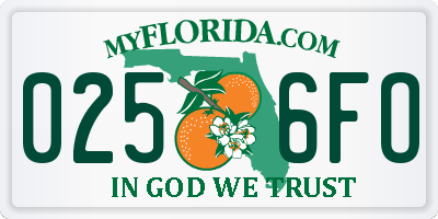 FL license plate 0256FO