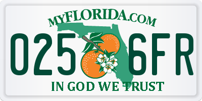 FL license plate 0256FR