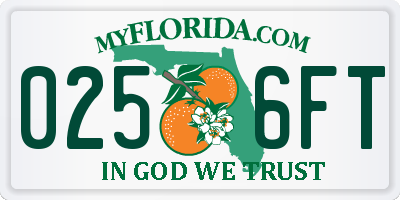 FL license plate 0256FT