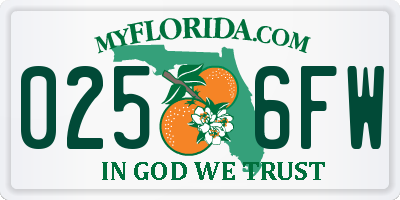 FL license plate 0256FW