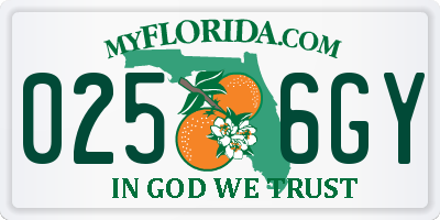 FL license plate 0256GY