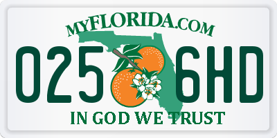 FL license plate 0256HD