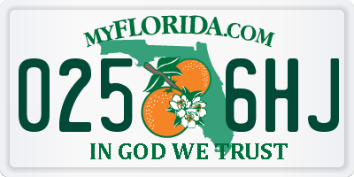 FL license plate 0256HJ