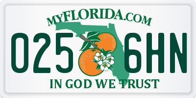 FL license plate 0256HN