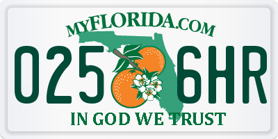 FL license plate 0256HR