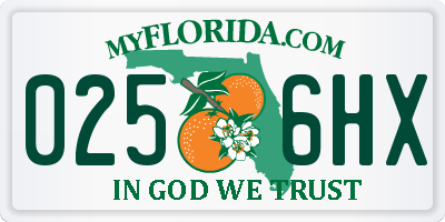 FL license plate 0256HX