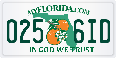 FL license plate 0256ID