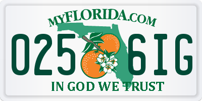 FL license plate 0256IG