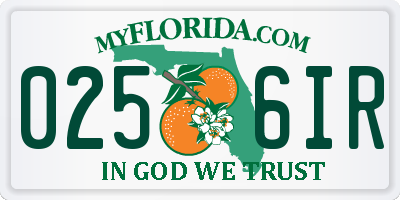 FL license plate 0256IR