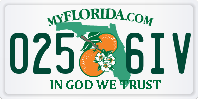 FL license plate 0256IV