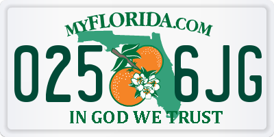 FL license plate 0256JG