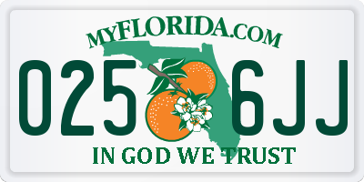 FL license plate 0256JJ
